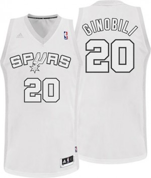 Maillot NBA Swingman Manu Ginobili #20 San Antonio Spurs Winter On-Court Blanc - Homme