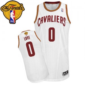 Maillot NBA Blanc Kevin Love #0 Cleveland Cavaliers Home 2015 The Finals Patch Authentic Enfants Adidas