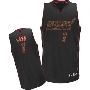 Maillot NBA Camo noir Chris Bosh #1 Miami Heat Fashion Swingman Homme Adidas