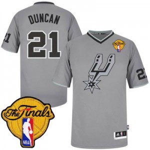 San Antonio Spurs Tim Duncan #21 2013 Christmas Day Finals Patch Authentic Maillot d'équipe de NBA - Gris pour Homme