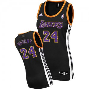 Maillot NBA Los Angeles Lakers #24 Kobe Bryant Noir Adidas Swingman - Femme
