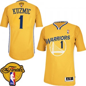 Maillot NBA Or Ognjen Kuzmic #1 Golden State Warriors Alternate 2015 The Finals Patch Authentic Homme Adidas