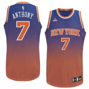 Maillot NBA New York Knicks #7 Carmelo Anthony Bleu Adidas Swingman Resonate Fashion - Homme