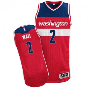 Washington Wizards John Wall #2 Road Authentic Maillot d'équipe de NBA - Rouge pour Homme