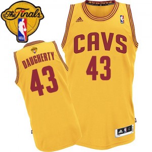 Maillot NBA Cleveland Cavaliers #43 Brad Daugherty Or Adidas Authentic Alternate 2015 The Finals Patch - Homme