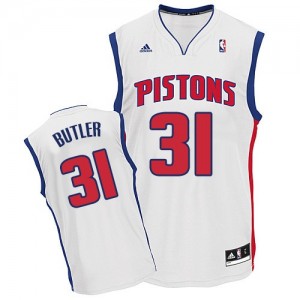 Maillot Adidas Blanc Home Swingman Detroit Pistons - Caron Butler #31 - Homme