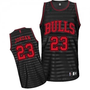 Maillot NBA Chicago Bulls #23 Michael Jordan Gris noir Adidas Authentic Groove - Homme