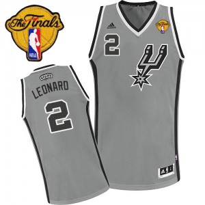 San Antonio Spurs #2 Adidas Alternate Finals Patch Gris argenté Swingman Maillot d'équipe de NBA sortie magasin - Kawhi Leonard pour Homme