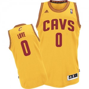 Maillot NBA Cleveland Cavaliers #0 Kevin Love Or Adidas Authentic Alternate - Enfants