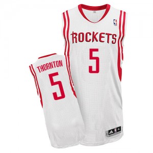 Maillot NBA Houston Rockets #5 Marcus Thornton Blanc Adidas Authentic Home - Homme