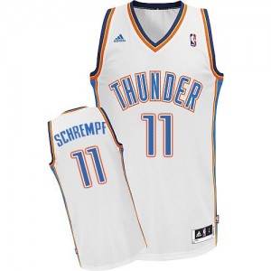 Oklahoma City Thunder #11 Adidas Home Blanc Swingman Maillot d'équipe de NBA en soldes - Detlef Schrempf pour Homme