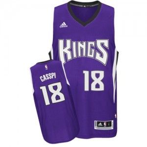 Sacramento Kings Omri Casspi #18 Road Authentic Maillot d'équipe de NBA - Violet pour Homme