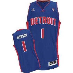 Detroit Pistons Allen Iverson #1 Road Swingman Maillot d'équipe de NBA - Bleu royal pour Homme