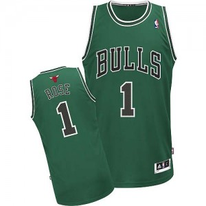 Maillot NBA Chicago Bulls #1 Derrick Rose Vert Adidas Authentic - Homme