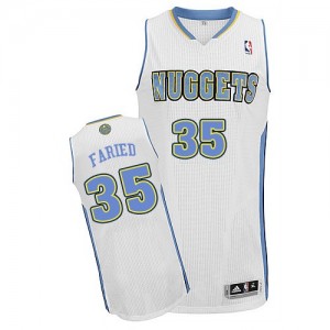 Maillot NBA Blanc Kenneth Faried #35 Denver Nuggets Home Authentic Homme Adidas