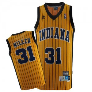 Indiana Pacers Mitchell and Ness Reggie Miller #31 Throwback Authentic Maillot d'équipe de NBA - Or pour Homme