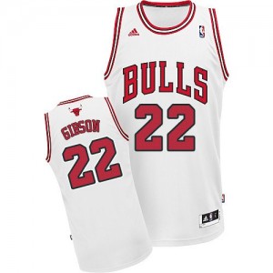 Maillot NBA Chicago Bulls #22 Taj Gibson Blanc Adidas Swingman Home - Homme