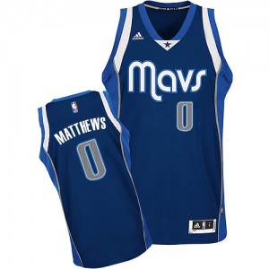 Maillot NBA Swingman Wesley Matthews #0 Dallas Mavericks Alternate Bleu marin - Homme