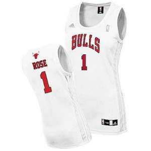 Chicago Bulls Derrick Rose #1 Home Swingman Maillot d'équipe de NBA - Blanc pour Femme