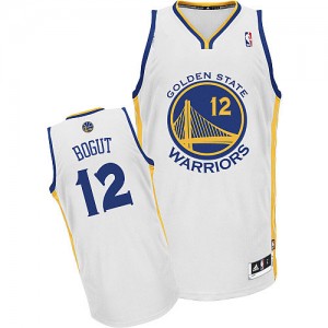 Maillot NBA Golden State Warriors #12 Andrew Bogut Blanc Adidas Authentic Home - Homme