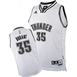 Oklahoma City Thunder #35 Adidas Blanc Swingman Maillot d'équipe de NBA la vente - Kevin Durant pour Homme