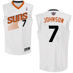 Maillot Adidas Blanc Home Authentic Phoenix Suns - Kevin Johnson #7 - Homme