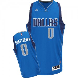Maillot Adidas Bleu royal Road Swingman Dallas Mavericks - Wesley Matthews #0 - Homme
