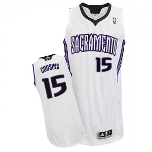 Sacramento Kings #15 Adidas Home Blanc Authentic Maillot d'équipe de NBA Soldes discount - DeMarcus Cousins pour Homme