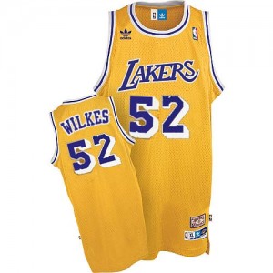 Maillot NBA Los Angeles Lakers #52 Jamaal Wilkes Or Adidas Swingman Throwback - Homme