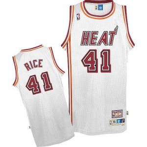 Miami Heat Glen Rice #41 Throwback Authentic Maillot d'équipe de NBA - Blanc pour Homme
