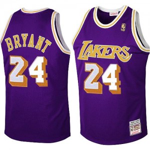 Maillot Mitchell and Ness Violet Throwback Authentic Los Angeles Lakers - Kobe Bryant #24 - Homme
