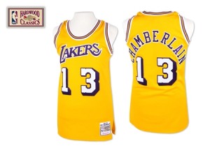 Maillot NBA Los Angeles Lakers #13 Wilt Chamberlain Or Mitchell and Ness Authentic Throwback - Homme