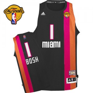 Maillot NBA Noir Chris Bosh #1 Miami Heat ABA Hardwood Classic Finals Patch Swingman Homme Adidas
