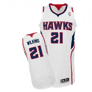 Maillot Authentic Atlanta Hawks NBA Home Blanc - #21 Dominique Wilkins - Homme