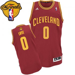 Maillot Adidas Vin Rouge Road 2015 The Finals Patch Swingman Cleveland Cavaliers - Kevin Love #0 - Homme