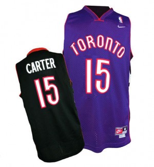 Maillot NBA Toronto Raptors #15 Vince Carter Noir / Violet Nike Authentic Throwback - Homme