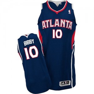 Maillot NBA Bleu marin Mike Bibby #10 Atlanta Hawks Road Authentic Homme Adidas