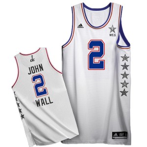 Maillot NBA Washington Wizards #2 John Wall Blanc Adidas Authentic 2015 All Star - Homme