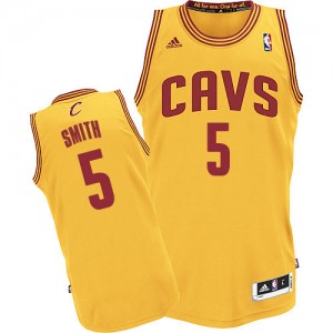 Cleveland Cavaliers J.R. Smith #5 Alternate Authentic Maillot d'équipe de NBA - Or pour Homme