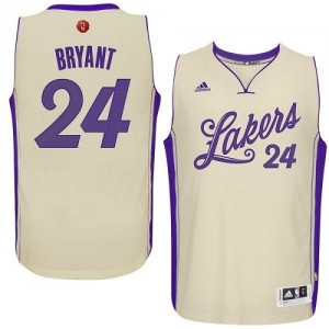 Maillot NBA Blanc Kobe Bryant #24 Los Angeles Lakers 2015-16 Christmas Day Authentic Homme Adidas
