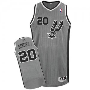 Maillot Authentic San Antonio Spurs NBA Alternate Gris argenté - #20 Manu Ginobili - Enfants