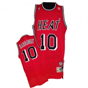 Maillot NBA Authentic Tim Hardaway #10 Miami Heat Throwback Finals Patch Rouge - Homme