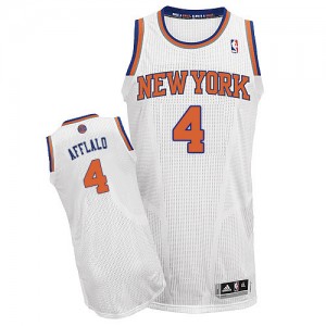 Maillot NBA New York Knicks #4 Arron Afflalo Blanc Adidas Authentic Home - Homme