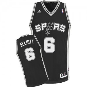 San Antonio Spurs Sean Elliott #6 Road Swingman Maillot d'équipe de NBA - Noir pour Homme