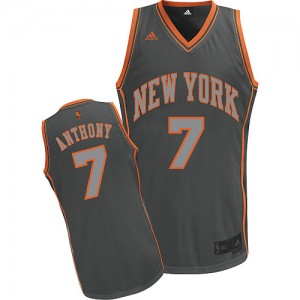 Maillot Adidas Gris Graystone Fashion Swingman New York Knicks - Carmelo Anthony #7 - Homme