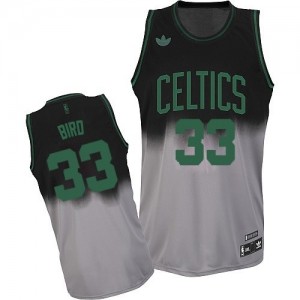 Maillot Adidas Gris noir Fadeaway Fashion Swingman Boston Celtics - Larry Bird #33 - Homme