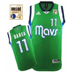 Maillot NBA Dallas Mavericks #11 Jose Barea Vert Adidas Swingman Champions Patch - Homme