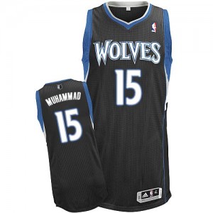 Minnesota Timberwolves #15 Adidas Alternate Noir Authentic Maillot d'équipe de NBA la vente - Shabazz Muhammad pour Homme