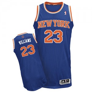 Maillot NBA Authentic Derrick Williams #23 New York Knicks Road Bleu royal - Homme