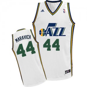 Utah Jazz Pete Maravich #44 Home Swingman Maillot d'équipe de NBA - Blanc pour Homme